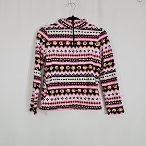 The Children's Place emoji quarter zip fleece top girls size large 10/12